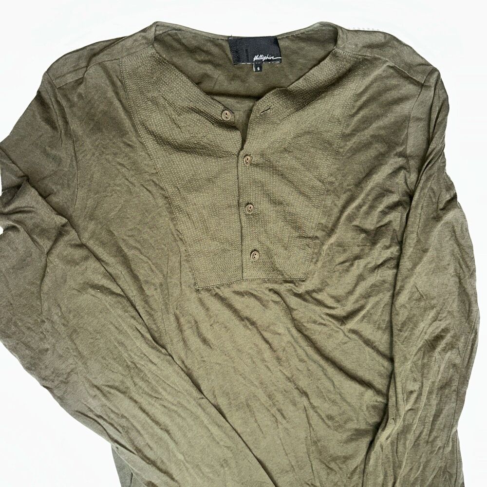 31 Phillip Lim Button Henley Shirt Size Small green